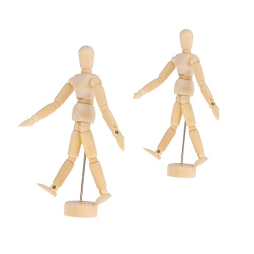 jojofuny 2Stücke Holzfiguren Mannequins Gelenkverstellbare Holzpuppen Für DIY Projekte Unfertige Holzpuppen Zum Bemalen Und Gestalten Und Große Figuren von jojofuny