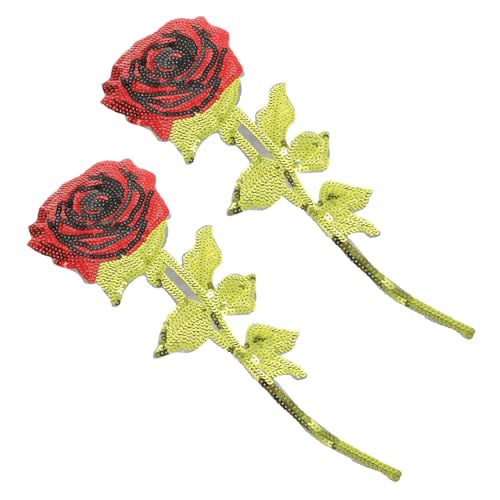 jojofuny 2Stücke Rosen Pailletten Patch Aufbügler Applikation Für Kleidung Taschen Hüte Dekoration Langlebig Und Hautfreundlich Zubehör Für DIY Handwerke von jojofuny