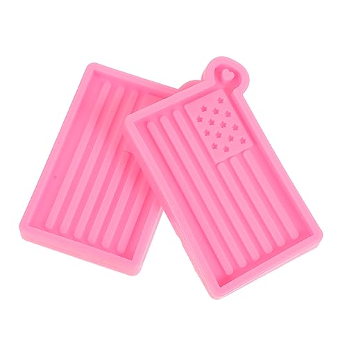 jojofuny 2Stücke Silikon Schlüsselanhänger Gießformen Im American Flag Design Einfache Anwendung Für DIY Projekte Für Schlüsselanhänger Herstellung von jojofuny