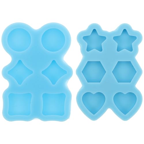 jojofuny 2Stücke Silikonformen für Ohrringe Herz und Stern Designs Epoxidharz Gießformen für DIY Schmuck Tragbare Bastelwerkzeuge für Anfänger Vielseitig Einsetzbar von jojofuny