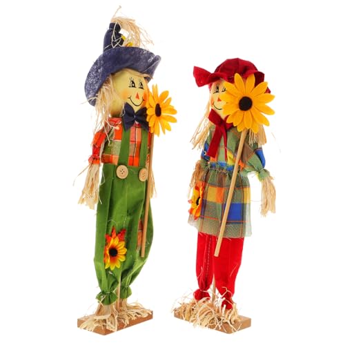 jojofuny 2stücke Halloween Vogelscheuche Garten Dekoration Niedliche Figuren Für Außenbereich Herbst Und Erntedankfest-deko Um Gäste Zu Begrüßen Und Balkon Zu Verschönern von jojofuny