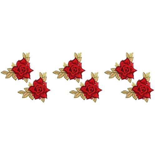 jojofuny 3 Paare Dreidimensionaler Stoff Patch Stickerei Flecken Nähen bestickt Form gestickte Aufnäher mit Blumen Stoffflicken für Kleidung floraler Aufnäher Polyestergarn rot jojofuny 3 Paare Dreidimensionaler Stoff Patch Stickerei Flecken Nähen bestickt Form gestickte Aufnäher mit Blumen Stoffflicken für Kleidung floraler Aufnäher Polyestergarn rot von jojofuny