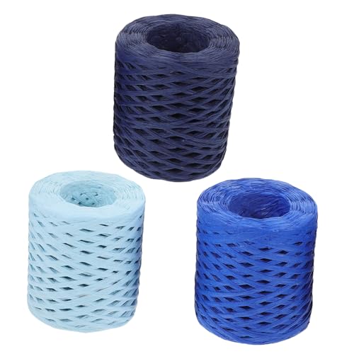 jojofuny 3 Rollen Buntes Raffia Papierband Handgewebte Geschenkband Bast Schnur für DIY Geschenkverpackung Blumenstrauß Dekoration in Himmelblau jojofuny 3 Rollen Buntes Raffia Papierband Handgewebte Geschenkband Bast Schnur für DIY Geschenkverpackung Blumenstrauß Dekoration in Himmelblau von jojofuny