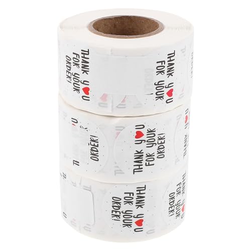 jojofuny 3 Rollen Dankeschön-aufkleber – Runde Selbstklebende Etiketten Und Siegel für Verpackungen, Umschläge Und Geschenkverpackungen für Kleine Dekorationen jojofuny 3 Rollen Dankeschön-aufkleber – Runde Selbstklebende Etiketten Und Siegel für Verpackungen, Umschläge Und Geschenkverpackungen für Kleine Dekorationen von jojofuny