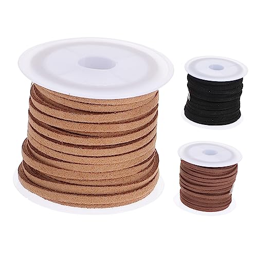 jojofuny 3 Rollen Dekoratives Lederband für Bastelprojekte Suede Schnur Tiefem für DIY Verpackungen Blumensträuße und Anwendungen jojofuny 3 Rollen Dekoratives Lederband für Bastelprojekte Suede Schnur Tiefem für DIY Verpackungen Blumensträuße und Anwendungen von jojofuny