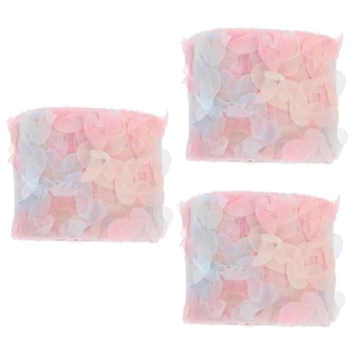 jojofuny 3 Rollen Floral Band Farbverlauf Rosa DIY Bastelband für Haarschmuck Geschenkverpackung Schleifenherstellung Langlebiges Farbechtes Handgefertigtes Dekoband von jojofuny