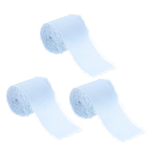 jojofuny 3 Rollen Fransiges Chiffon Seidenband für Hochzeitssträuße und Diy Dekoration Breit Elegantes Bastelmaterial Vielseitig Einsetzbar jojofuny 3 Rollen Fransiges Chiffon Seidenband für Hochzeitssträuße und Diy Dekoration Breit Elegantes Bastelmaterial Vielseitig Einsetzbar von jojofuny