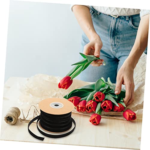 jojofuny 3 Rollen Geschenkband Breit Schwarzes Samtband für Diy Bastelarbeiten Glattes Knitterfreies Dekoband zum Geschenke Verpacken und Heimdekoration von jojofuny