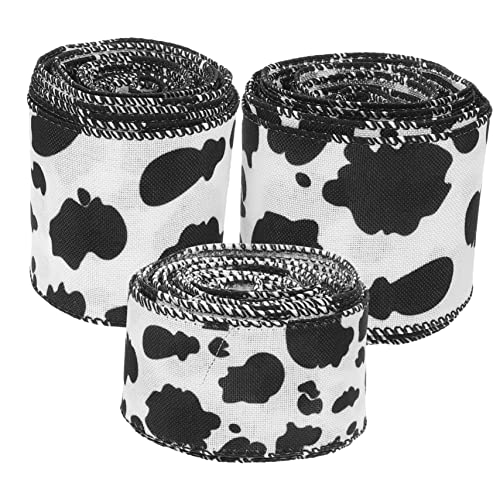jojofuny 3 Rollen Kuhmuster Dekorationsband pro Rolle für Verpackungen Diy Bastelprojekte und Osterdekorationen Strapazierfähiges mit Drahtkante jojofuny 3 Rollen Kuhmuster Dekorationsband pro Rolle für Verpackungen Diy Bastelprojekte und Osterdekorationen Strapazierfähiges mit Drahtkante von jojofuny