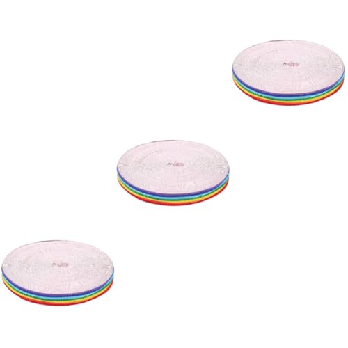 jojofuny 3 Rollen Multifunktionales Regenbogen Dekoband aus Widerstandsfähigem Polyester Breit Zuschneidbar für Geschenkverpackung Blumenarrangements und Diy Bastelarbeiten von jojofuny