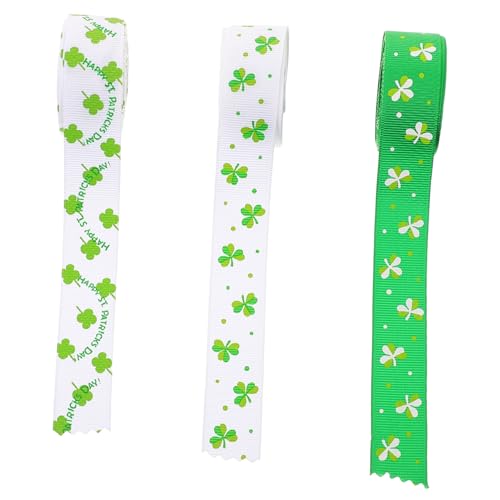 jojofuny 3 Rollen Patrick's Day Geschenkband DIY Dekorationsbänder für Hochwertiges Stoffmaterial für Bastelprojekte und Festliche Verpackungen Yards von jojofuny