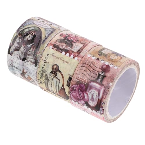 jojofuny 3 Rollen Retro Washi Tapes Selbstklebende Briefmarken Sticker Dekorative Klebebänder für Scrapbook Notizbuch DIY Basteln und Journaling jojofuny 3 Rollen Retro Washi Tapes Selbstklebende Briefmarken Sticker Dekorative Klebebänder für Scrapbook Notizbuch DIY Basteln und Journaling von jojofuny