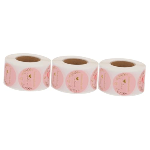 jojofuny 3 Rollen Runde Selbstklebende Aufkleber Hochwertige Etiketten für Diy Bäckereien Versiegeln von Verpackungen für Feiern und von jojofuny