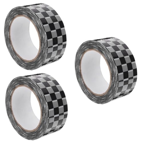 jojofuny 3 Rollen Schwarz-weiß kariertes Band Schwarzes Band breites durchsichtiges Klebeband wickeln aufkleber jahrgang vintage deko Packband für Paket Wickelbänder bopp jojofuny 3 Rollen Schwarz-weiß kariertes Band Schwarzes Band breites durchsichtiges Klebeband wickeln aufkleber jahrgang vintage deko Packband für Paket Wickelbänder bopp von jojofuny