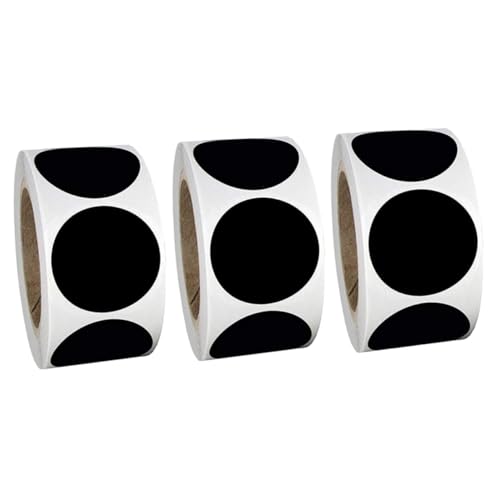 jojofuny 3 Rollen Selbstklebende Runde Schwarze PVC Tafel Aufkleber Je Praktische Beschreibbare Etiketten für Haushalt Verpackung Dekoration und Versiegelung jojofuny 3 Rollen Selbstklebende Runde Schwarze PVC Tafel Aufkleber Je Praktische Beschreibbare Etiketten für Haushalt Verpackung Dekoration und Versiegelung von jojofuny