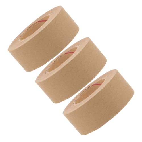 jojofuny 3 Rollen Wasserband Papier Klebeband Zubehör Für Bilderrahmen Dichtungsband Aus Papier Wasseraktiviertes Klebeband Verpackungsversorgung Rahmenband Brown Klebstoff Auf Wasserbasis von jojofuny