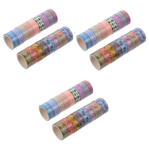 jojofuny 3 Sätze Blumen Washi Tape Dekorative Klebebänder Für Scrapbooking Diy Handbuch Haftende Papieraufkleber Für Tagebuch Und Postkarten Vielseitige Bastelmaterialien 17 Rollen * 3 von jojofuny