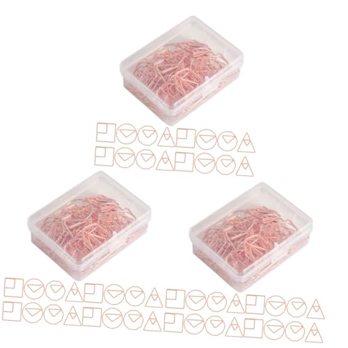 jojofuny 3 Sätze Bürozubehör Klammern Falten Farbig Neuheitsdateiclip Mittel Farbe Multi-gebrauchspapierclips Praktische Büroklammern Datei-clip Eisen Rose 60 Stück * 3 von jojofuny