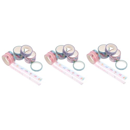 jojofuny 3 Sätze Cartoon Einhorn Scrapbook Klebeband Diy Papierbänder Für Dekorationen Vielseitig Einsetzbar Für Tagebücher Und Bastelprojekte 6 Rollen * 3 von jojofuny