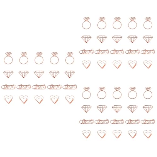 jojofuny 3 Sätze Cartoon Förmige Papierclips Als Lesezeichen Ring Diamant Herz Liebe Je Bunte Büroklammern Für Schule Und Büro Für Notizen Und Kalender 20 Stück * 3 von jojofuny