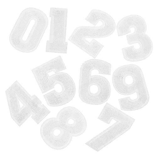 jojofuny 3 Sätze Dekorative Reparaturflicken Patch Fußball Stickerei Uni Hemden Applikationszahlen Aufnähen Hochzeit Flecken Trikots Zubehör Beschichten Weiß Twill-stoff von jojofuny