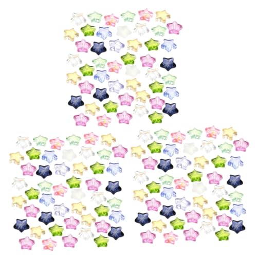 jojofuny 3 Sätze Diy Glassternperlen Fünfzackige Kristallperlen Für Schmuckherstellung Vielseitige Bastelzubehör Für Armbänder Und Dekorationen 100 Stück * 3 von jojofuny