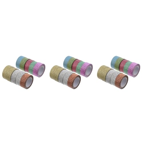 jojofuny 3 Sätze Diy Glitzer Washi Tapes Mischfarben Dekoratives Klebeband Für Geschenkverpackungen Bastelprojekte Und Bürolabel Selbstklebend Einfach Ablösbar 10 Stück * 3 von jojofuny