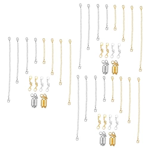 jojofuny 3 Sätze Diy Magnetverschluss für Armbänder Zylindrische Gold und Silber Magnetverschlüsse zur Verlängerung von Schmuckstücken für Schmuckherstellung und Anpassung von jojofuny
