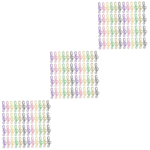 jojofuny 3 Sätze Farbige Büroklammern Verschiedene Büroklammern Office-datei-clip Büroklammern Für Papierkram Geformt Musiknote Schreibwaren Trendy Klein Metall Zufällige Farbe 75 Stück * 3 von jojofuny