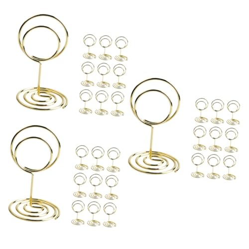 jojofuny 3 Sätze Fotohalterclip Karteninhaber Kartenhalter Foto-display-clip Tischschildhalter Menü-memo-clips Bildhalter Draht Aus Kohlenstoffstahl Golden 10 Stück * 3 von jojofuny