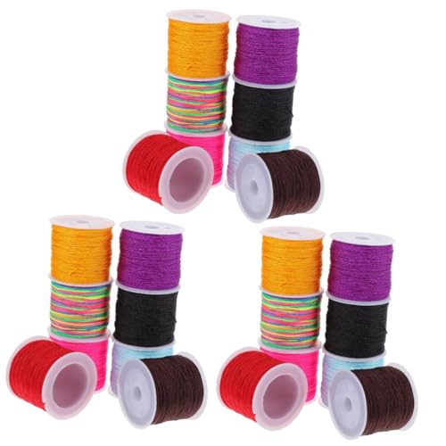 jojofuny 3 Sätze Geflochtenes Seil Armbandherstellung Armband Schnur Dicker Faden Zum Häkeln Strickfaden Unterfaden Zum Sticken Diy Häkelgarn Farbiges Strickgarn Nylon 8 Rollen * 3 von jojofuny
