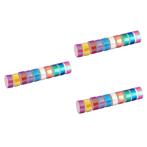 jojofuny 3 Sätze Glänzendes Klebeband Teiliges Dekoratives Washi Tape Für Scrapbooking Diy Projekte Und Bastelarbeiten Und Vielseitig Einsetzbar Verschiedenen Farben 10rolle*3 von jojofuny