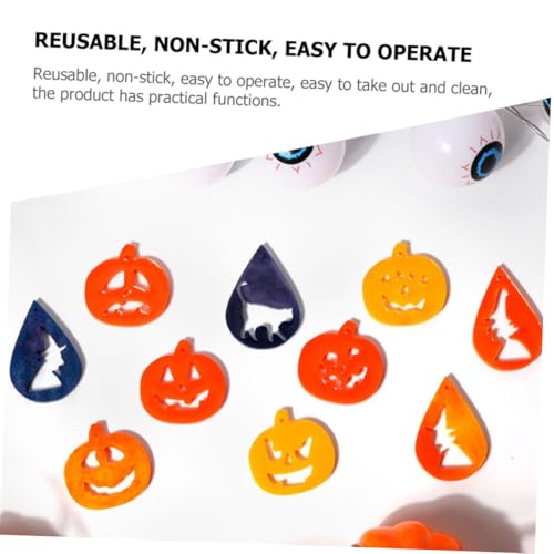 jojofuny 3 Sätze Halloween Schmuck Gießform Silikon Anhänger Formen Katzen Hexe Kürbis Augen für DIY Halsketten Ohrringe Basteln Wiederverwendbar Ungiftig von jojofuny