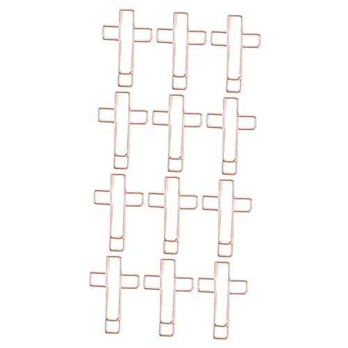 jojofuny 3 Sätze Kreuzclip Kreuzen Klein Geformt Büroklammer Bibelclips Papierklammern Bibelstudienzubehör Kirchenclips Materialien Zum Bibelstudium Memo-klemmen Metall Golden 12 Stücke * 3 von jojofuny