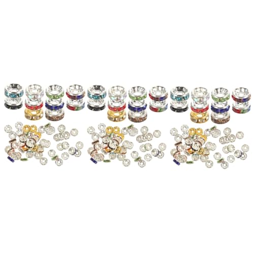 jojofuny 3 Sätze Kristallperlen Spacer Perlen Für Diy Armbänder Mischfarben Schmuck Bastelperlen Für Kreative Projekte Und Einzigartigen Schmuck 300 Stück * 3 von jojofuny