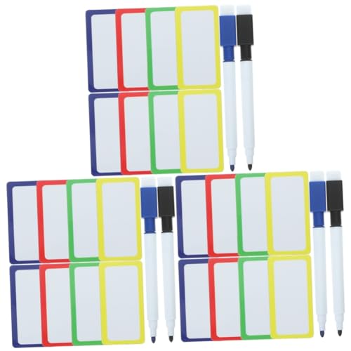 jojofuny 3 Sätze Magnetische Whiteboard-Aufkleber Etiketten Whiteboard-Radierer trocken abwischbar magnetische Namensschilder wiederverwendbar Magnetetikett Film schreiben Zufällige Farbe von jojofuny