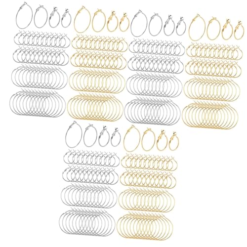 jojofuny 3 Sätze Ohrring Silberne Reifen Diy -schmuckzubehör Goldene Reifen Silberne Creolen Goldene Creolen Ohrhaken Für Die Schmuckherstellung Creolen Für Damen Legierung 96 Stück * 3 von jojofuny