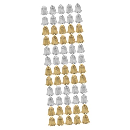 jojofuny 3 Sätze Perlenkappen Für Schmuckherstellung Legierung Kegelförmige Schmuckzubehör Für Diy Ohrringe Und Quasten Enden Goldene Und Silberne Kappen 100 Stück * 3 von jojofuny