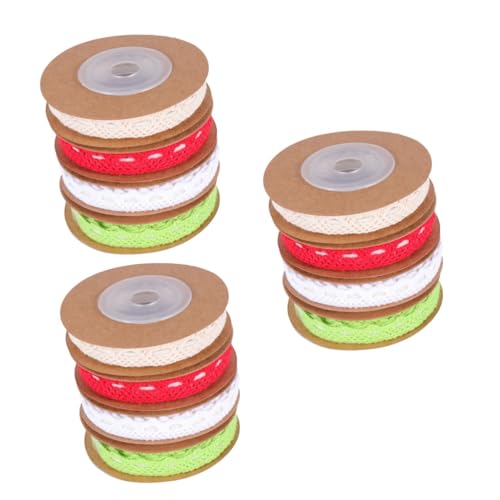jojofuny 3 Sätze Selbstklebendes Spitzenband À Yards Mischfarben Baumwolle Für Diy Basteln Verpackung Partydekoration Elegantes Design Für Scrapbooking Und Anlässe 4rollen*3 von jojofuny
