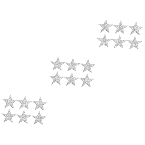 jojofuny 3 Sätze Silberne Stern Patches Mit Kleber Strass Applikationen Für Kleidung Diy Bastelprojekte Hochwertige Dekorative Aufnäher Für Jeans Shirts Hüte 4 Stück * 3 von jojofuny