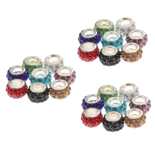 jojofuny 3 Sätze Spacer Perlen Polymer Für Diy Armbänder Bunte Bastelperlen Weiß Helllila Schwarz Kristallgelb Himmelsblau Hellgrün Und Rot Für Schmuckherstellung Und Kreative 80 Stück * 3 von jojofuny