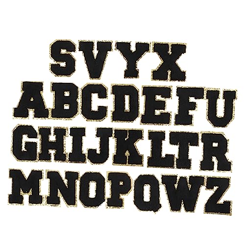 jojofuny 3 Sätze Teiliges Buchstaben Patches Zum Aufbügeln Schwarze Gestickte Applikationen Für Kleidung Taschen Und Diy Projekte Für Kreative Reparaturen Und Gestaltung 26 Stücke * 3 von jojofuny