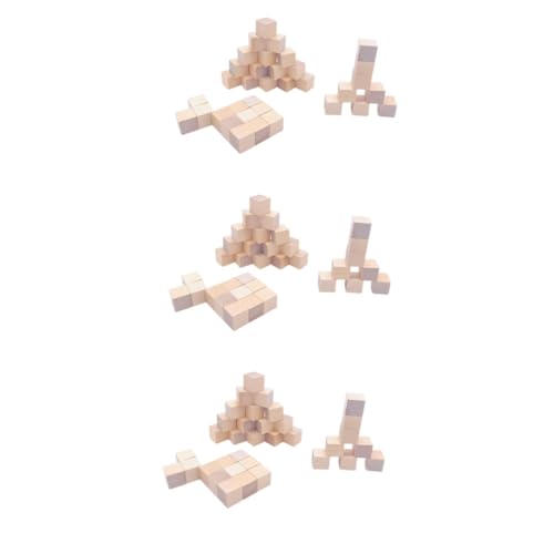 jojofuny 3 Sätze Teiliges Bunte Holzbausteine Kleine Holzquader Für Präzise Geschnitten Für Bastelprojekte Und 36 Stück * 3 von jojofuny