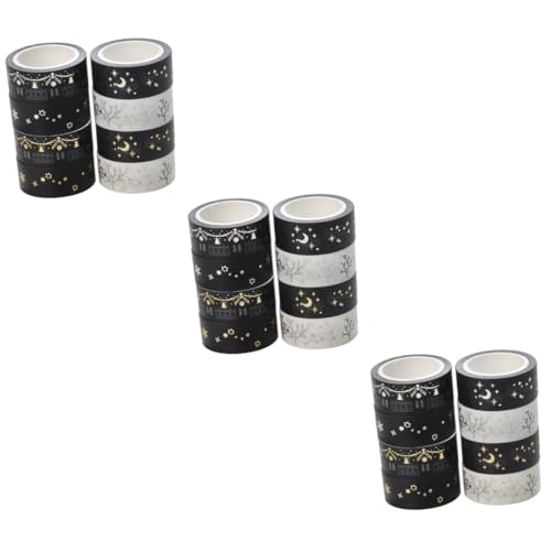 jojofuny 3 Sätze Teiliges Diy Scrapbook Klebeband Kreative Dekorative Papier Tapes Für Tagebuch Basteln Und Verpackungen Bunte Muster Für Erwachsene 8 Stück * 3 von jojofuny
