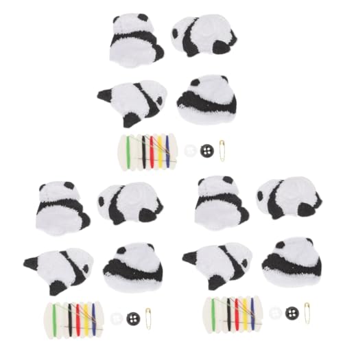 jojofuny 3 Sätze Teiliges Panda Aufnäher Cartoon Panda Patches Zum Aufbügeln Oder Aufnähen Für Kleidung Taschen Und Hüte Für Diy Projekte Und Reparaturen 4 Stück * 3 von jojofuny