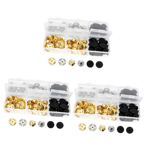 jojofuny 3 Sätze Teiliges Set Dekorative Pin Backs Metall Sichere Verschlüsse Für Anstecknadeln Kragen Pins Und Diy Projekte Langlebig Und Leicht Für Broschen Und Abzeichen 84 Stück * 3 von jojofuny