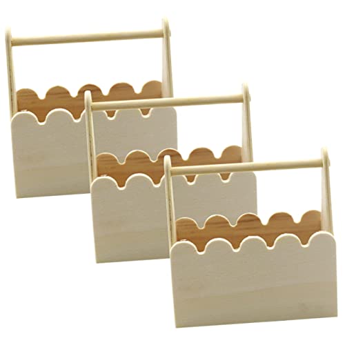 jojofuny 3 Stück Diy Holz Körbe Unfertige Handkörbe für Malen Bastelbedarf Holz für Kreative Projekte und Dekoration von jojofuny