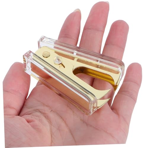 jojofuny 3 Stück Ergonomischer Heftklammerentferner aus Transparentem Acryl mit Goldenen Akzenten Komfortabler Griff Handlich und Langlebig für Büro Schule und Zuhause von jojofuny