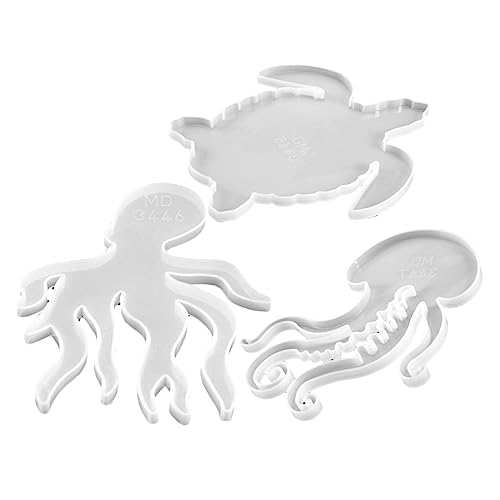 jojofuny 3 Stück Flexibles Silikonform für Meeresbewohner Teiliges Diy Gießform für Epoxidharz Kreative Tiermotive für Einzigartige Handwerksprojekte von jojofuny