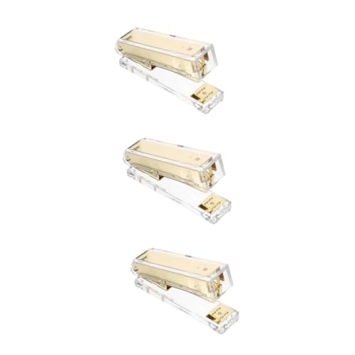jojofuny 3 Stück Hefter Bürowefter Buchheime Schreibtisch-essentials Golden Acryl von jojofuny